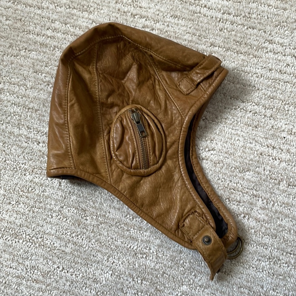 1950s style leather aviator cap NWOT